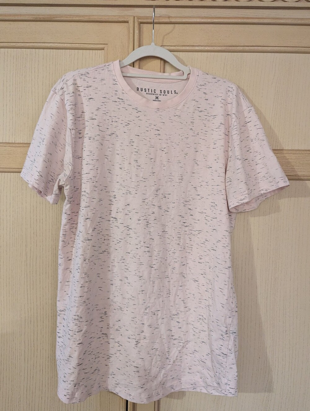 Rustic Souls Men's Pink Heathered Crew Neck T-Shirt